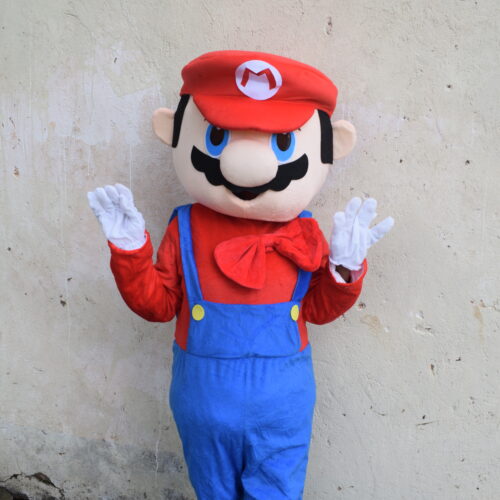 An image of a Mascot costume resembling the Super Mario character