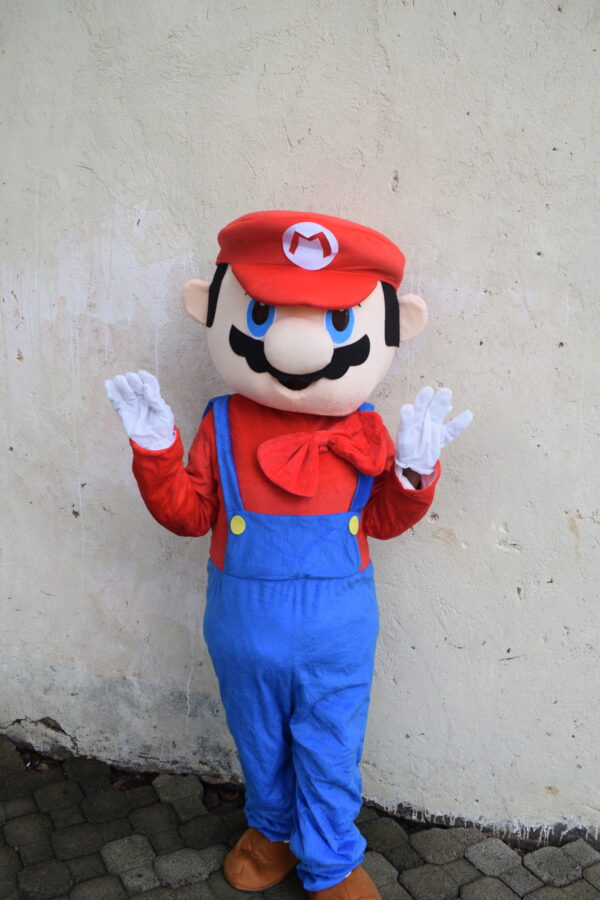 An image of a Mascot costume resembling the Super Mario character