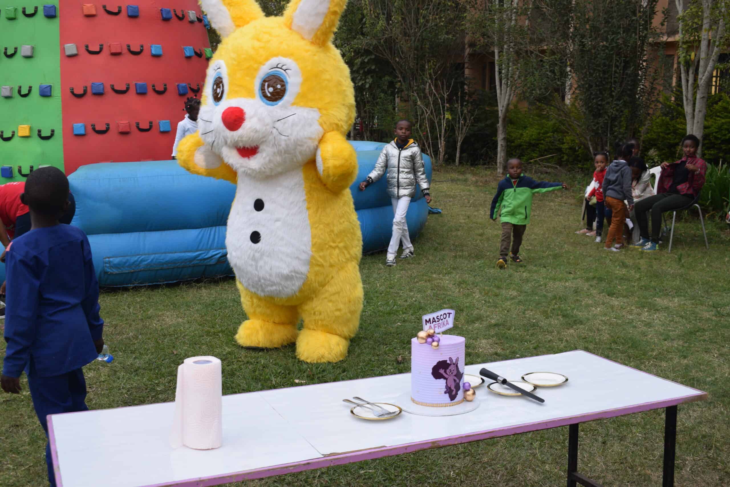 A photo showing mascots for school celebrations
